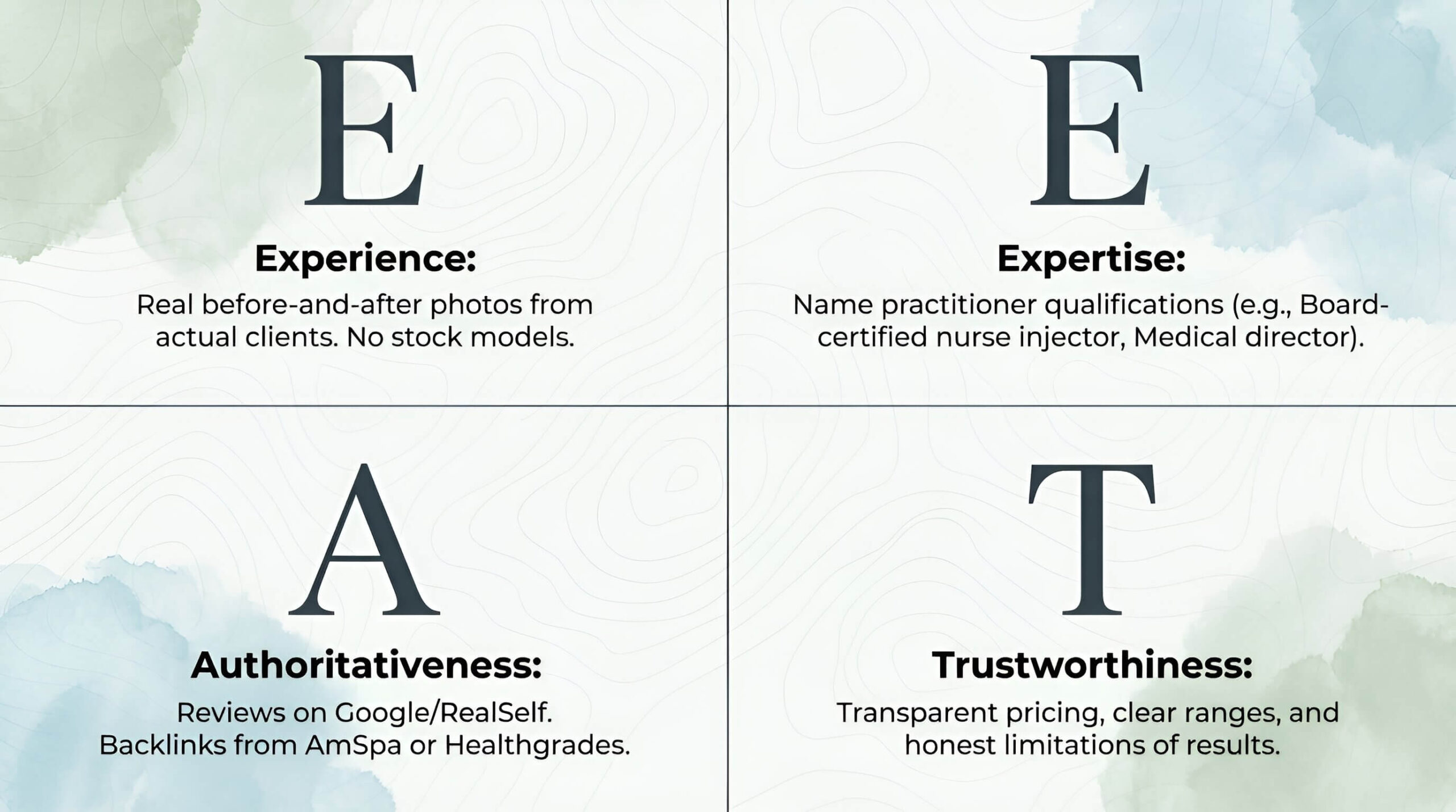 google eeat standard means for a med spa